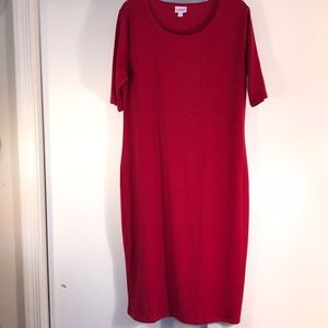 Lularoe Dark Pink T Shirt Dress sz XL NWOT